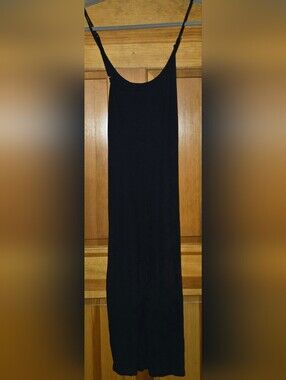 J. Crew Black Sleeveless Maxi Slip Dress